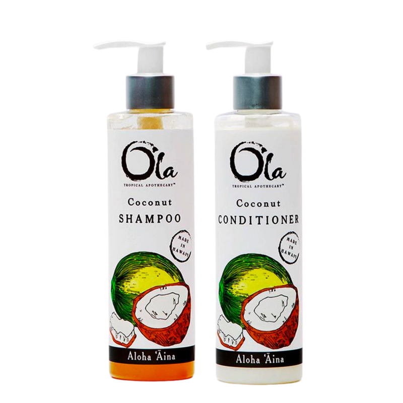 Coconut Hair Pair (Shampoo + Conditioner) – Ola Tropical Apothecary Coconut Hair Pair (Shampoo + Conditioner) – Ola Tropical Apothecary
